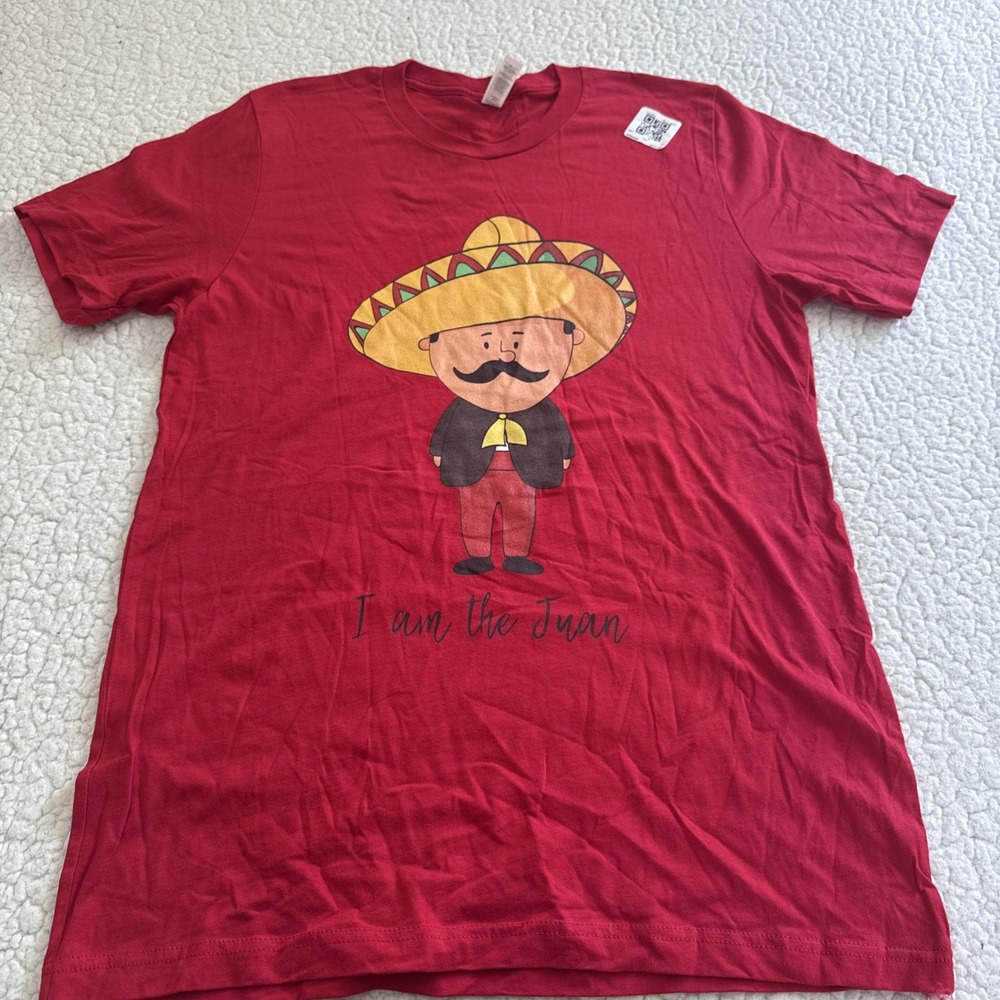 Mexican Sombrero Mustache Red Tee shirt men's medium shirt  party T-shirt Funny